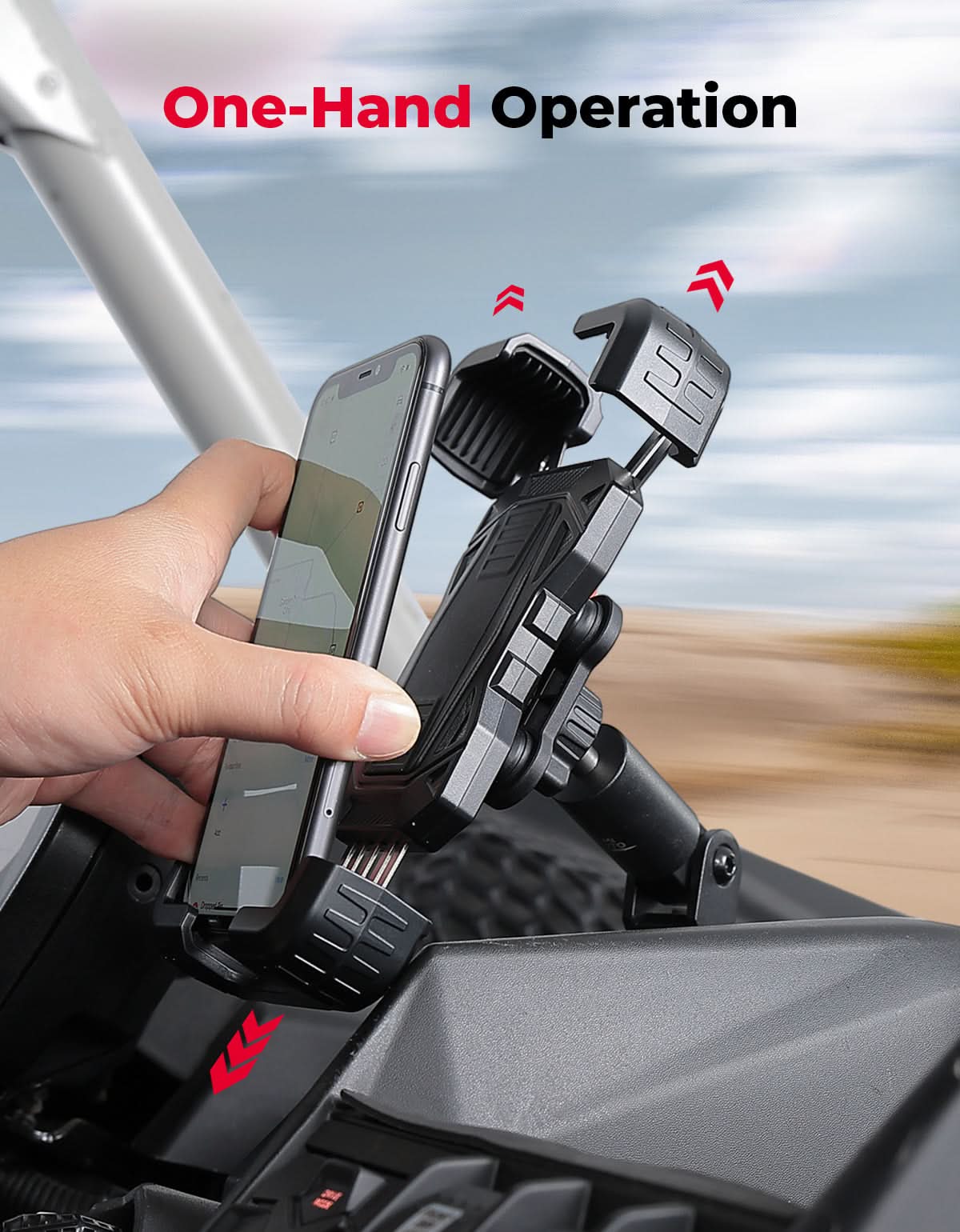 X3 Phone Mount Aluminum Anti-Vibration 360° Adjustable Holder for Can-Am Maverick X3 & Max
