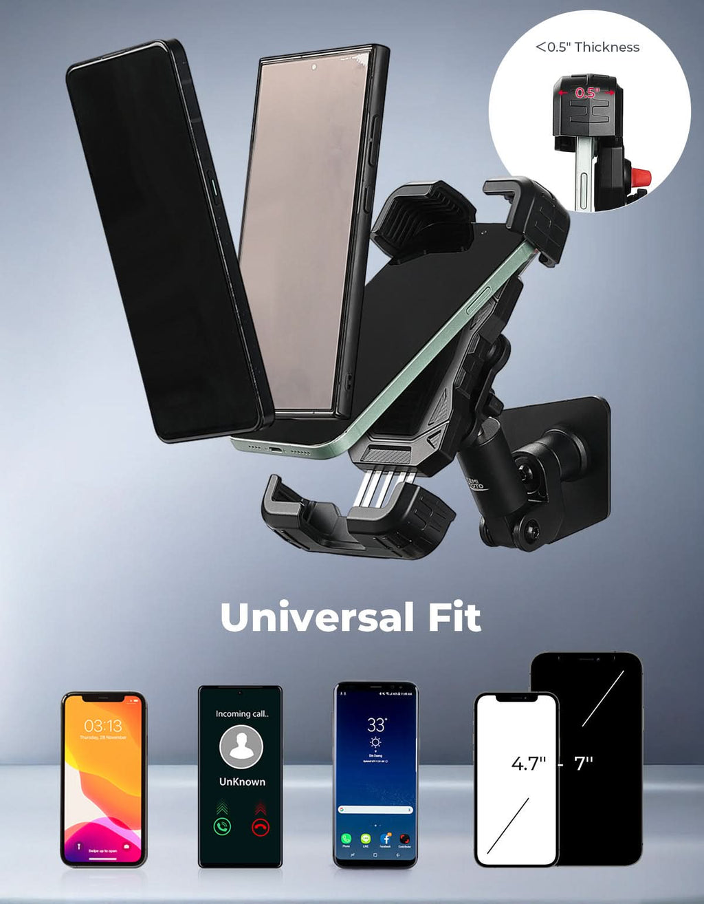 X3 Phone Mount Aluminum Anti-Vibration 360° Adjustable Holder for Can-Am Maverick X3 & Max