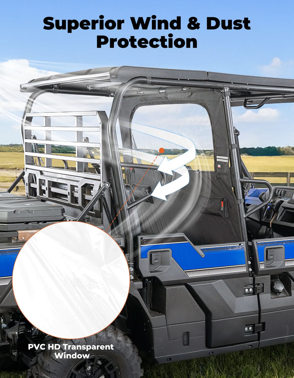 UTV Soft Rear Window for Kawasaki Mule PRO-FXT 2015+