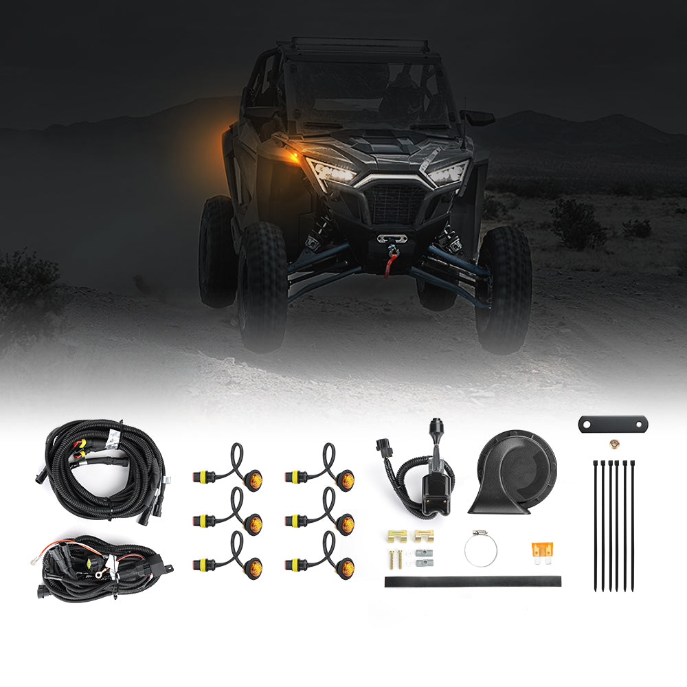 Universial UTV Turn Signal Kit & 105D Horn for Polaris, Can-Am, Pioneer