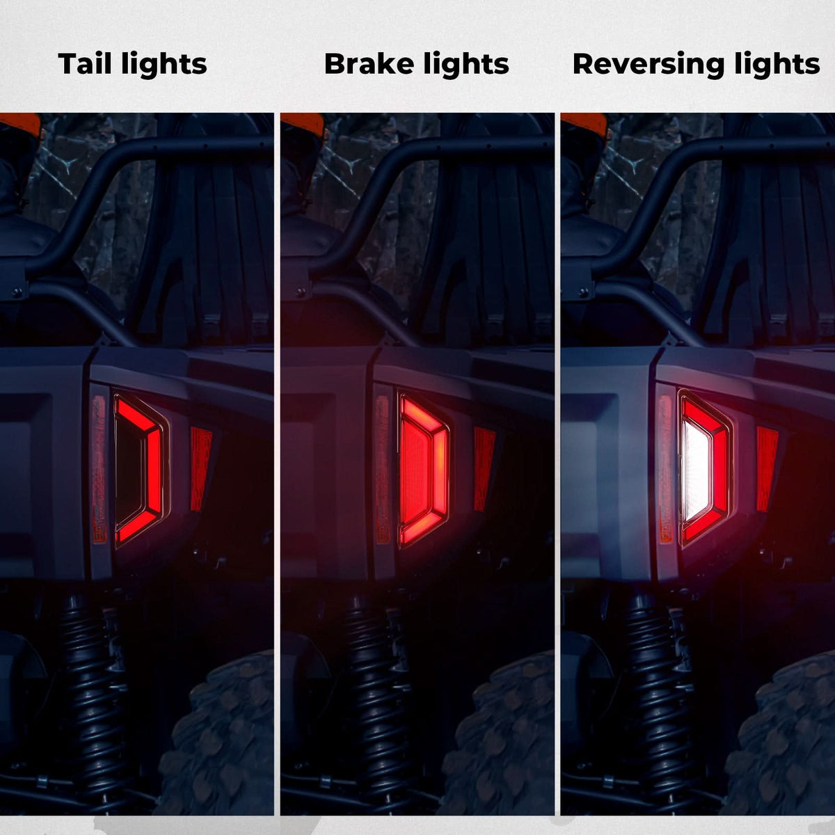 Pair Rear LED Brake Tail Lights Left+Right For Yamaha RMAX2/4 1000 2021-2024
