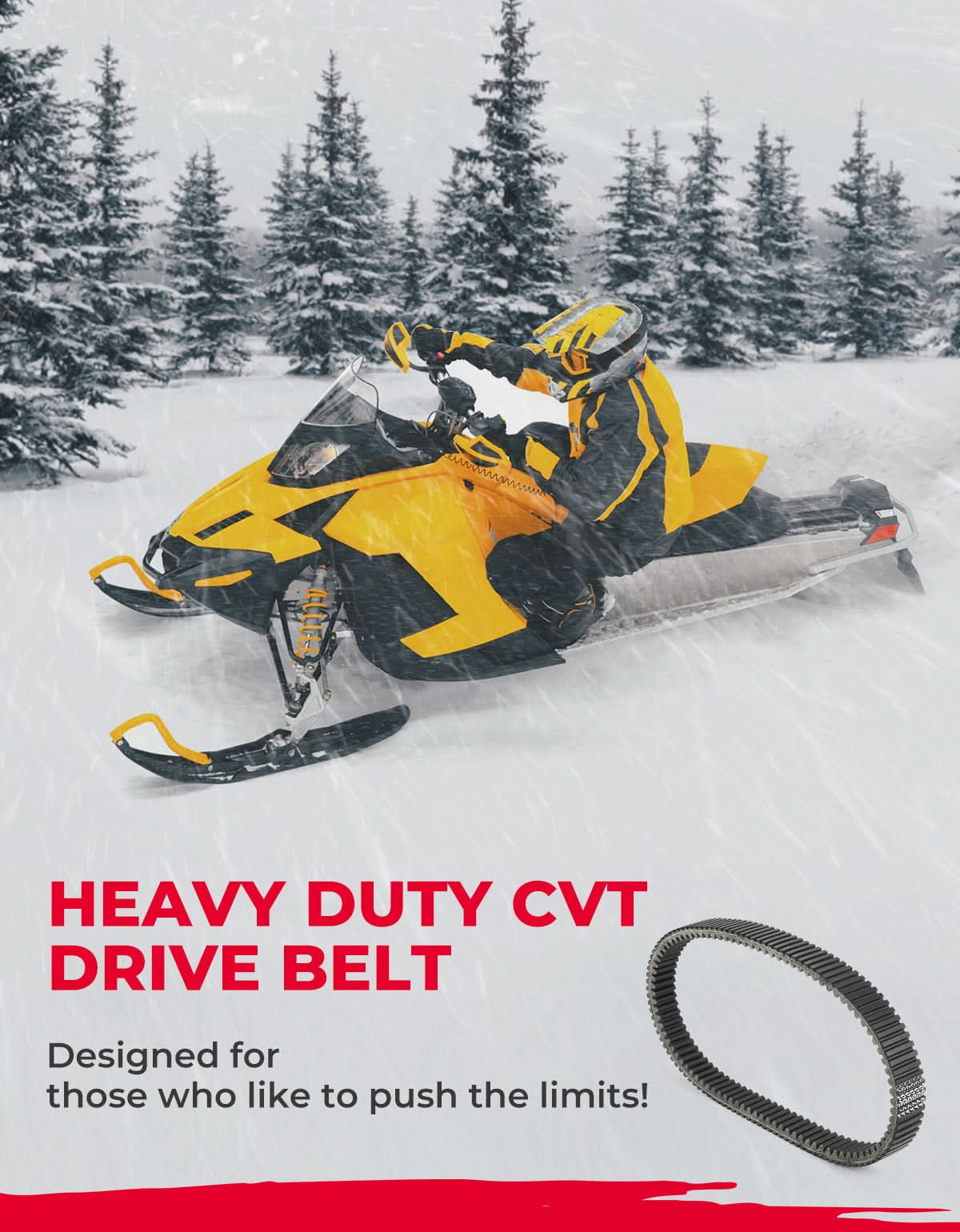 Heavy-Duty Snowmobile CVT Drive Belt for Ski-Doo 850 E-TEC, 900 ACE Turbo