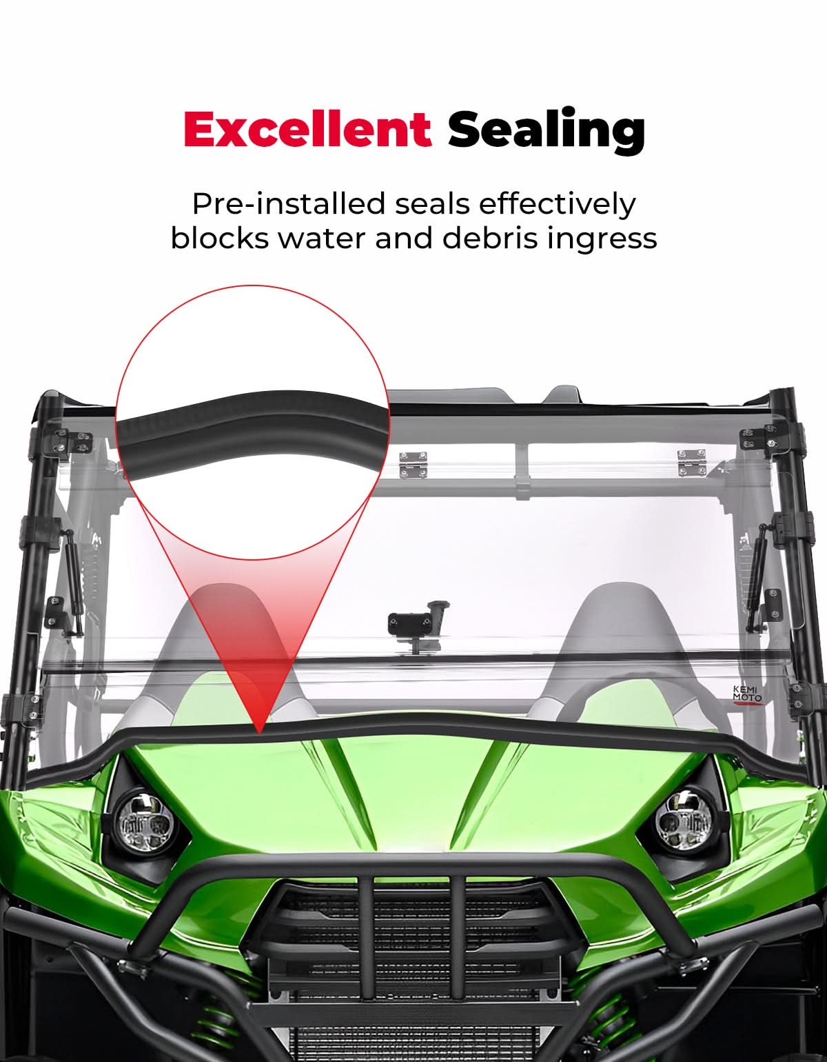 3-in-1 Flip Windshield For Kawasaki Teryx