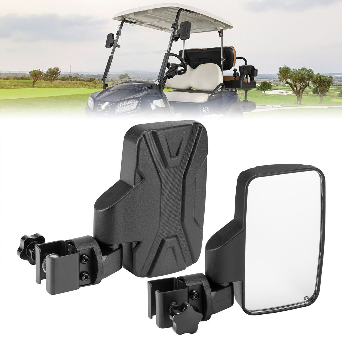 Side Mirrors For Golf Cart Square Tube Mount