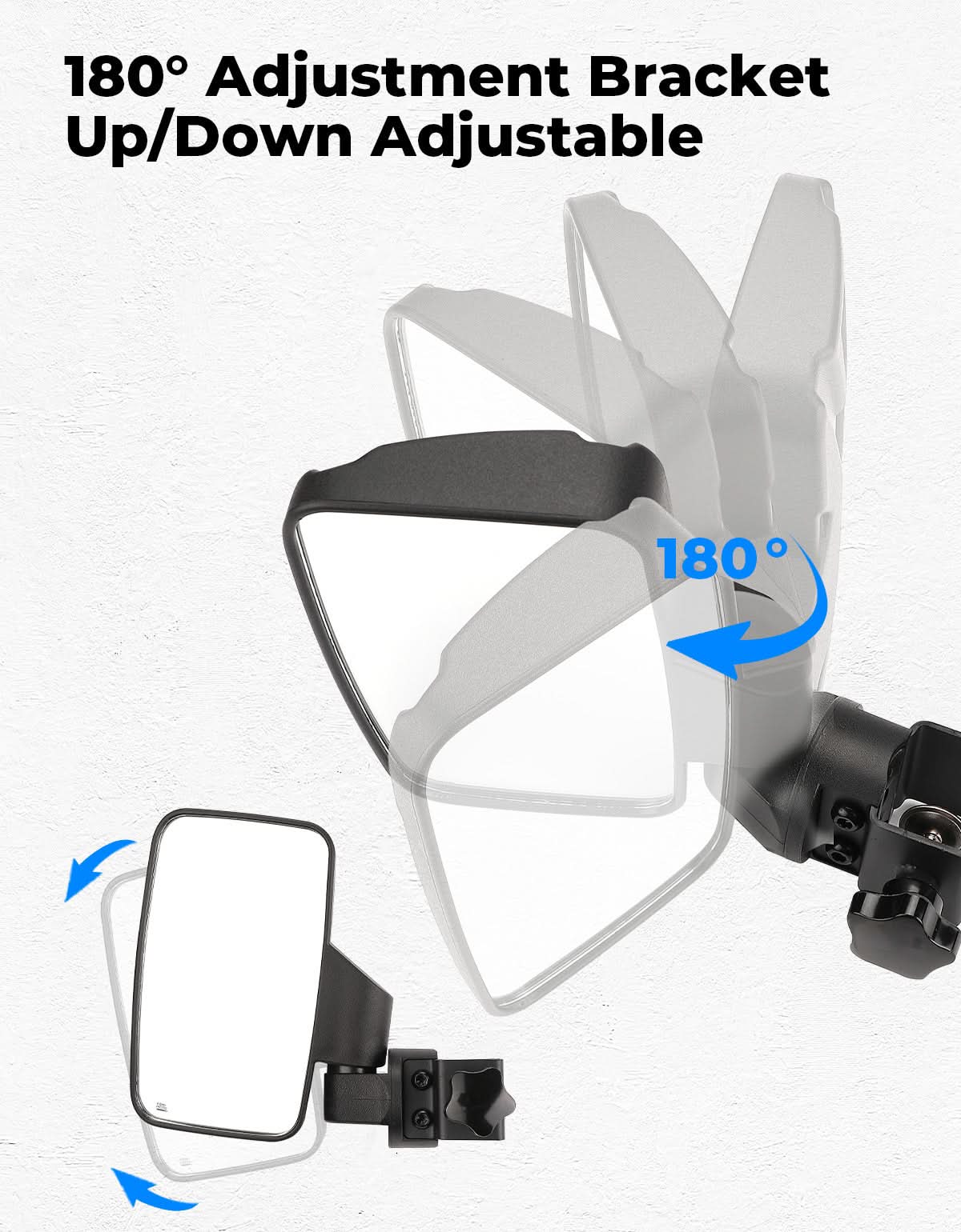 Side Mirrors For Golf Cart Square Tube Mount