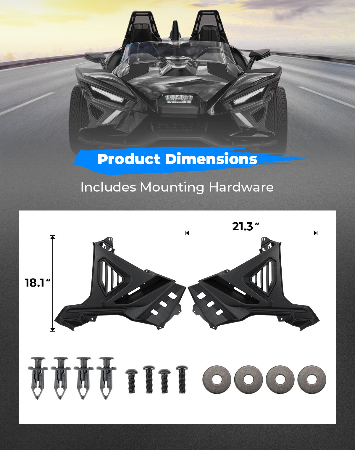 Lower Accent Pannel Kit for Polaris Slingshot S/R/SL/SLR/GT