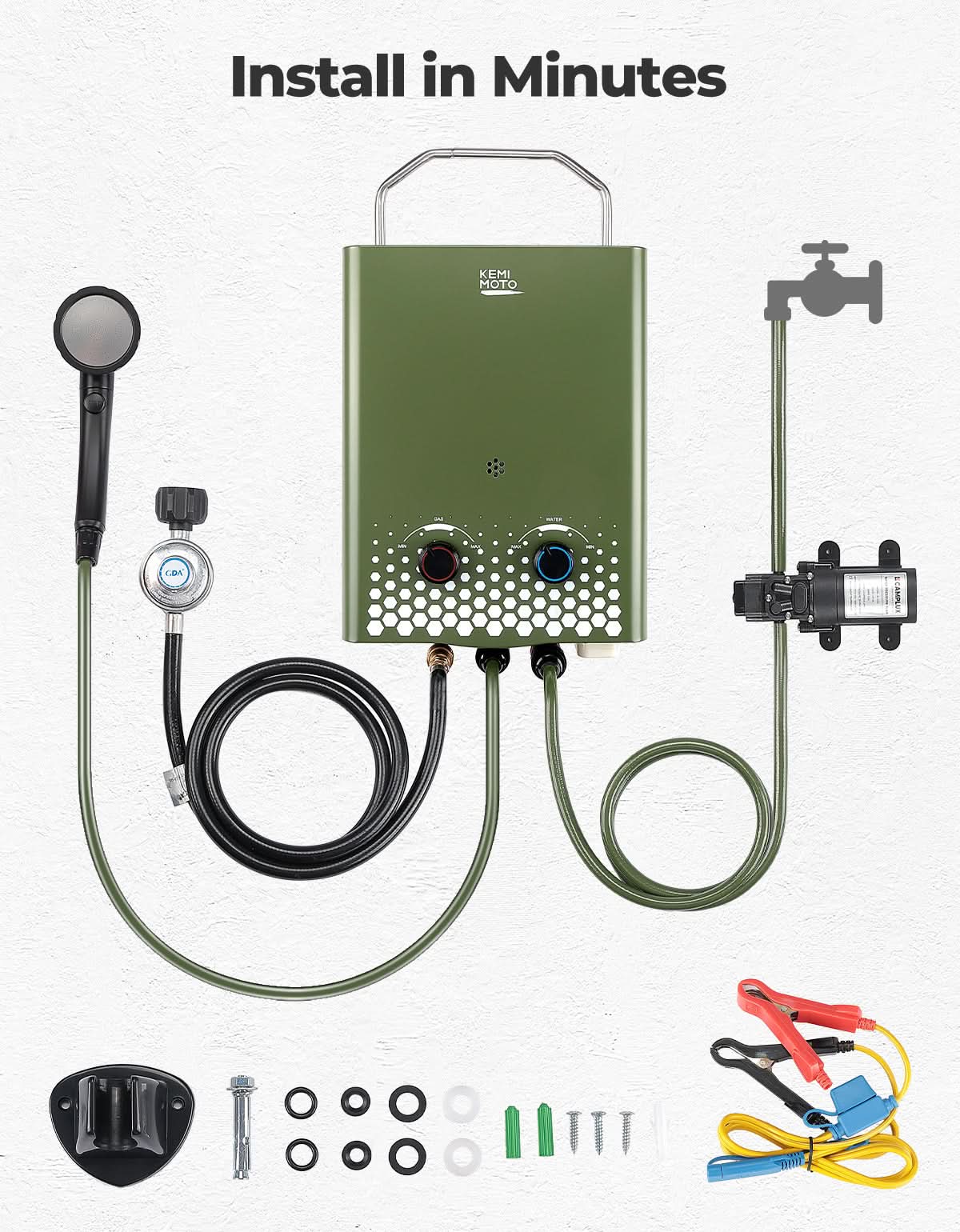 Tankless Water Heater, Outdoors 1.32GPM 5L