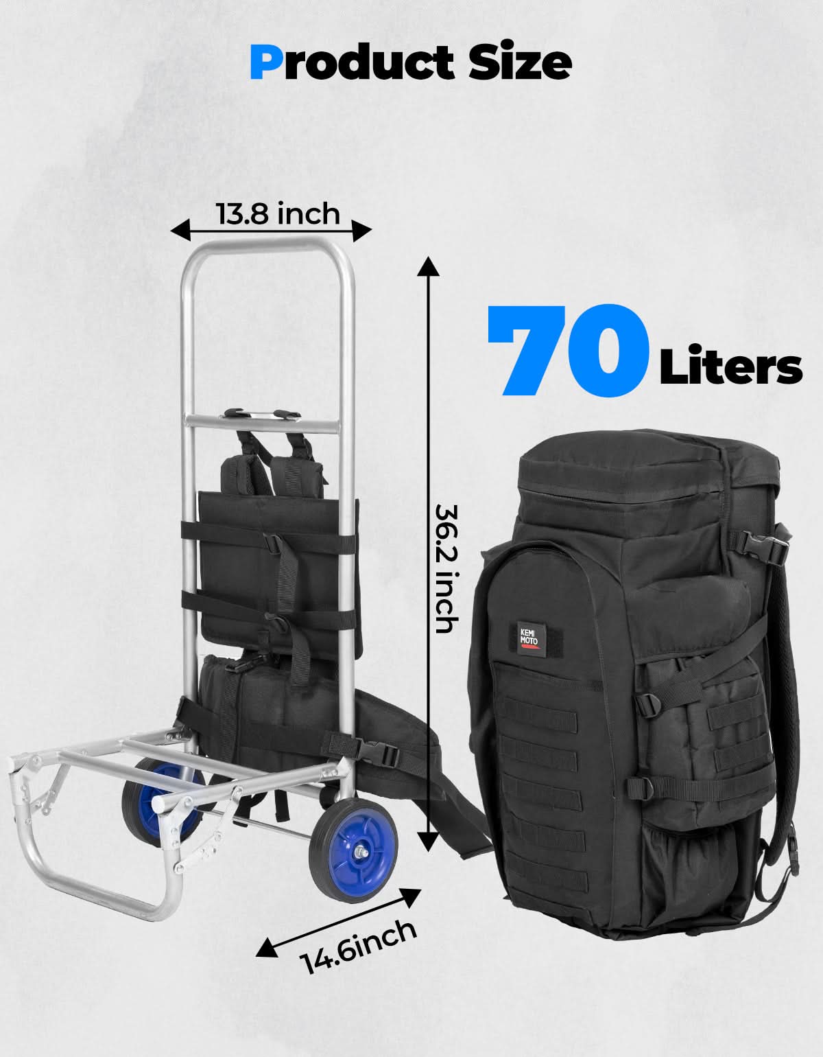 Large Capacity Travel Bag 70L for Hiking and Hunting