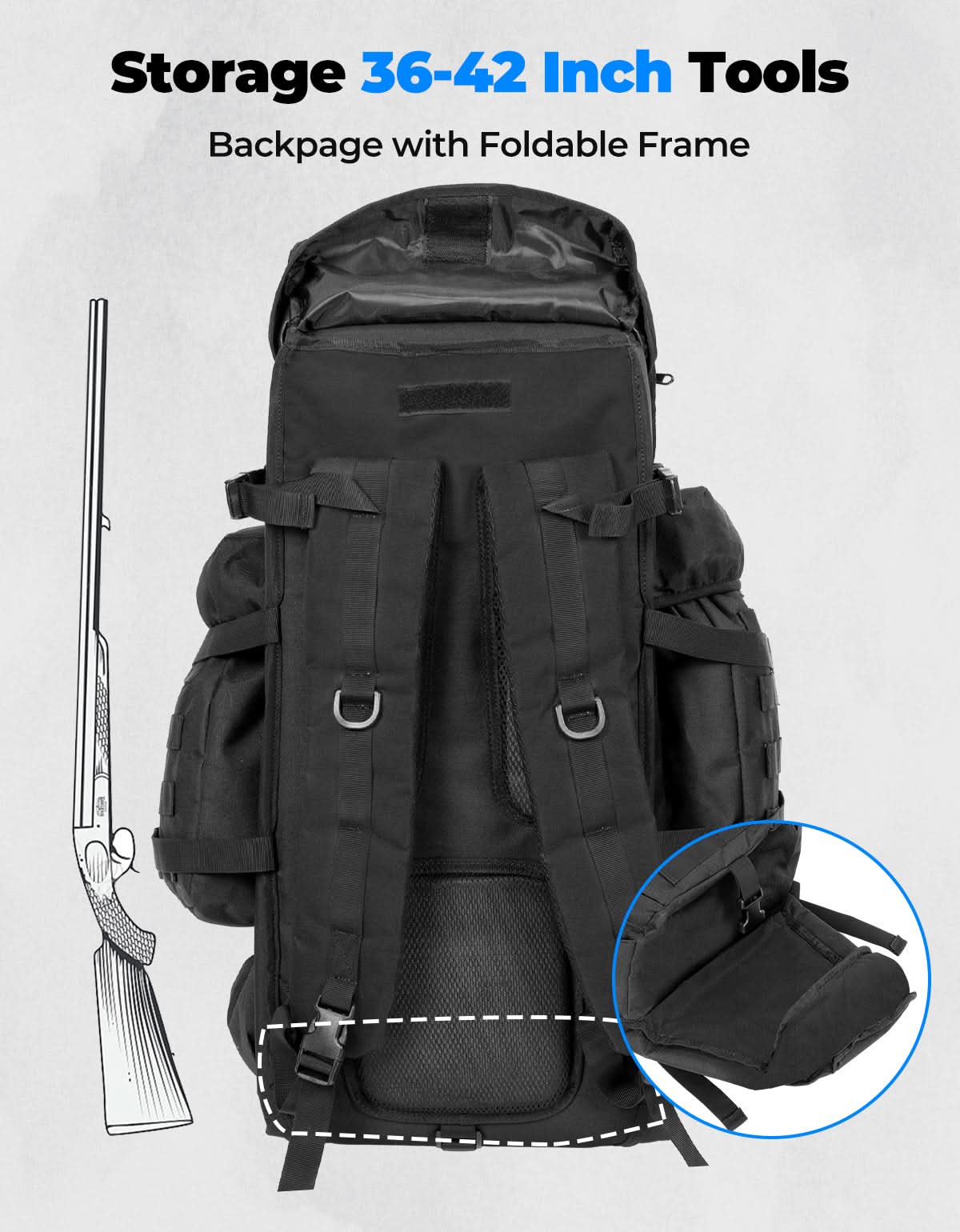 Large Capacity Travel Bag 70L for Hiking and Hunting