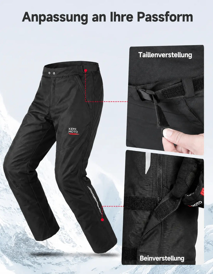Winter Motorcycle Overpants with CE Protection and Full-Length Dual Zippers