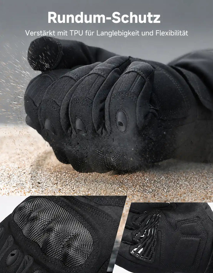 Heated Motorcycle Gloves with Dual-Zone Heating and Batteries