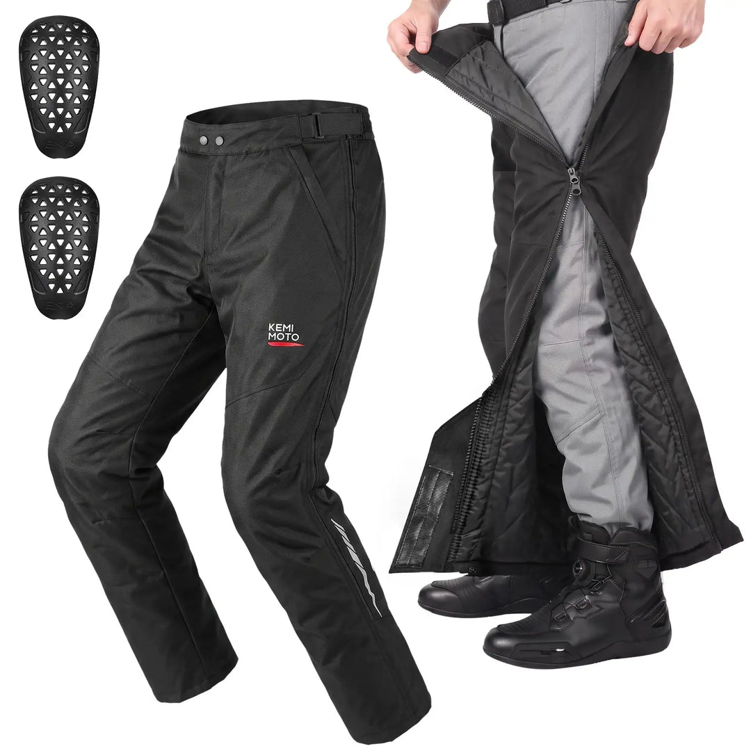 Winter Motorcycle Overpants with CE Protection and Full-Length Dual Zippers