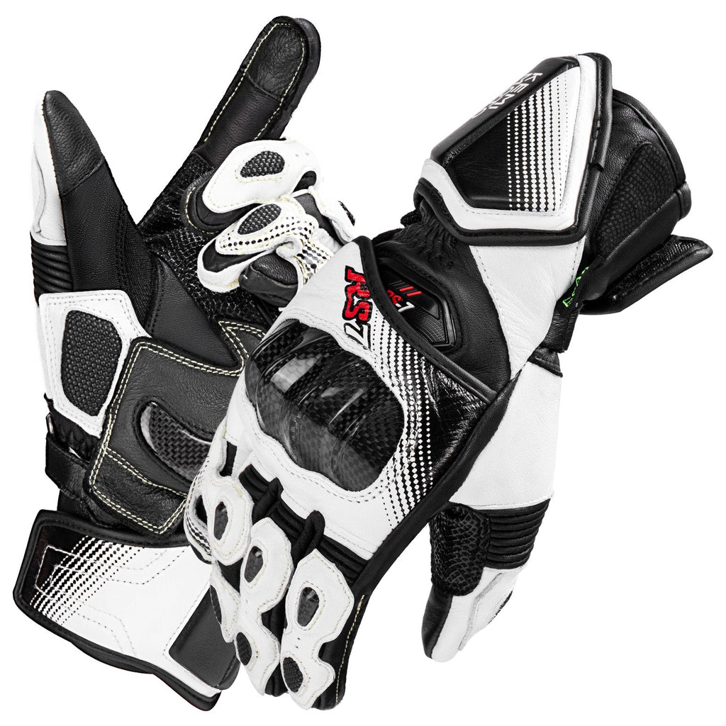 Leather Motorcycle Gloves with Kevlar & Carbon Fiber Protection