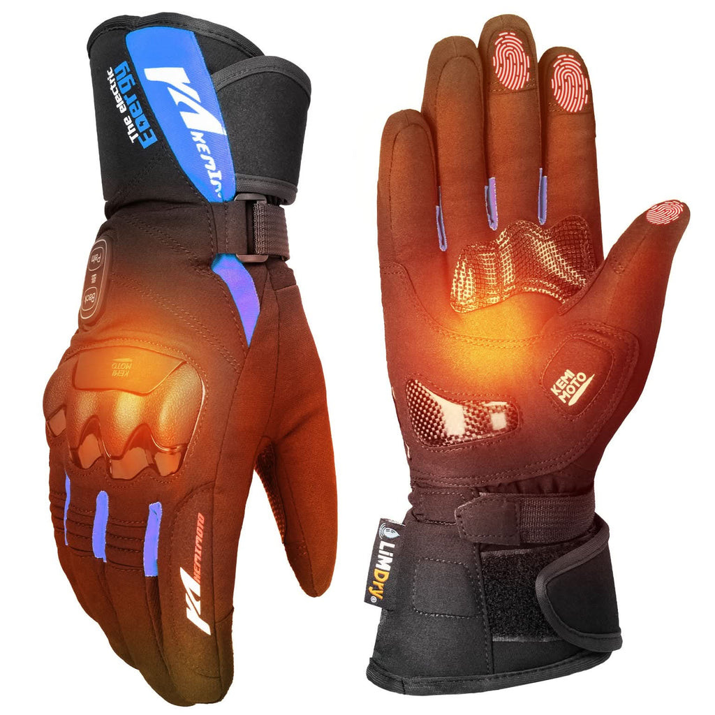 Heated Motorcycle Gloves 2025 with Protective Shields and Battery