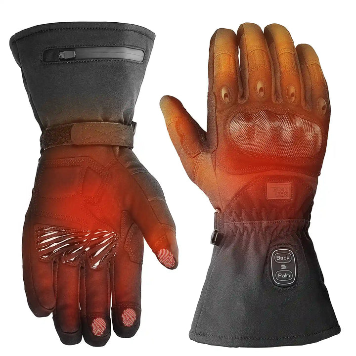 Heated Motorcycle Gloves with Dual-Zone Heating and Batteries