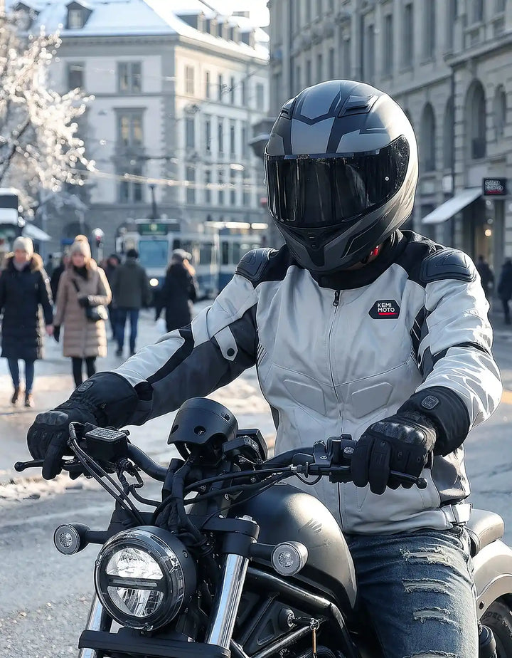 Heated Motorcycle Gloves with Dual-Zone Heating and Batteries