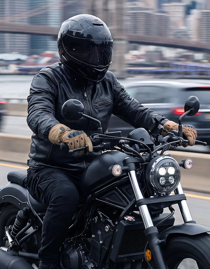 Heated Motorcycle Gloves with Dual-Zone Heating and Batteries