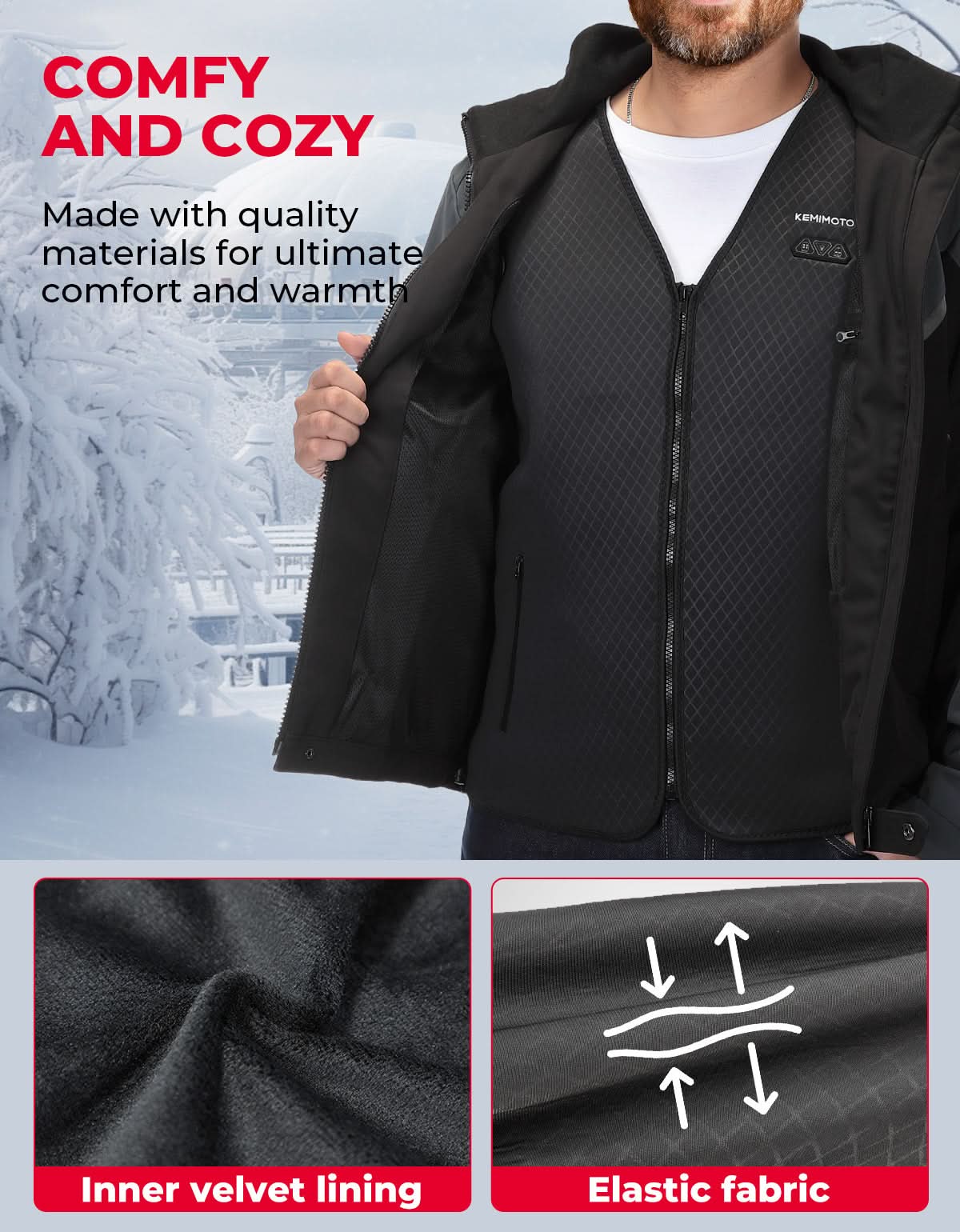 Men’s Heated Vest – Electric Warming Vest for Hunting & Winter Sports (No Battery)
