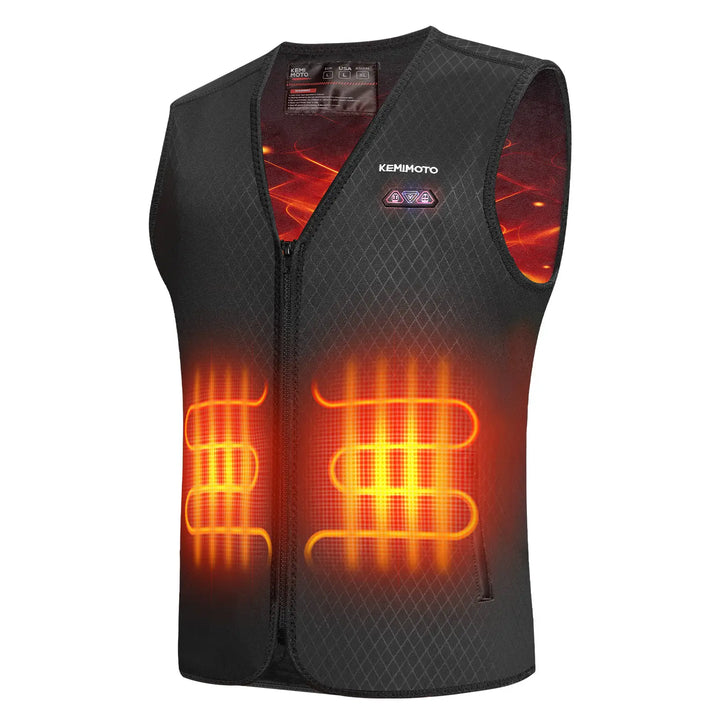 Men's Heated Vest with 6 Heating Zones, Battery & Dual-Zone Control