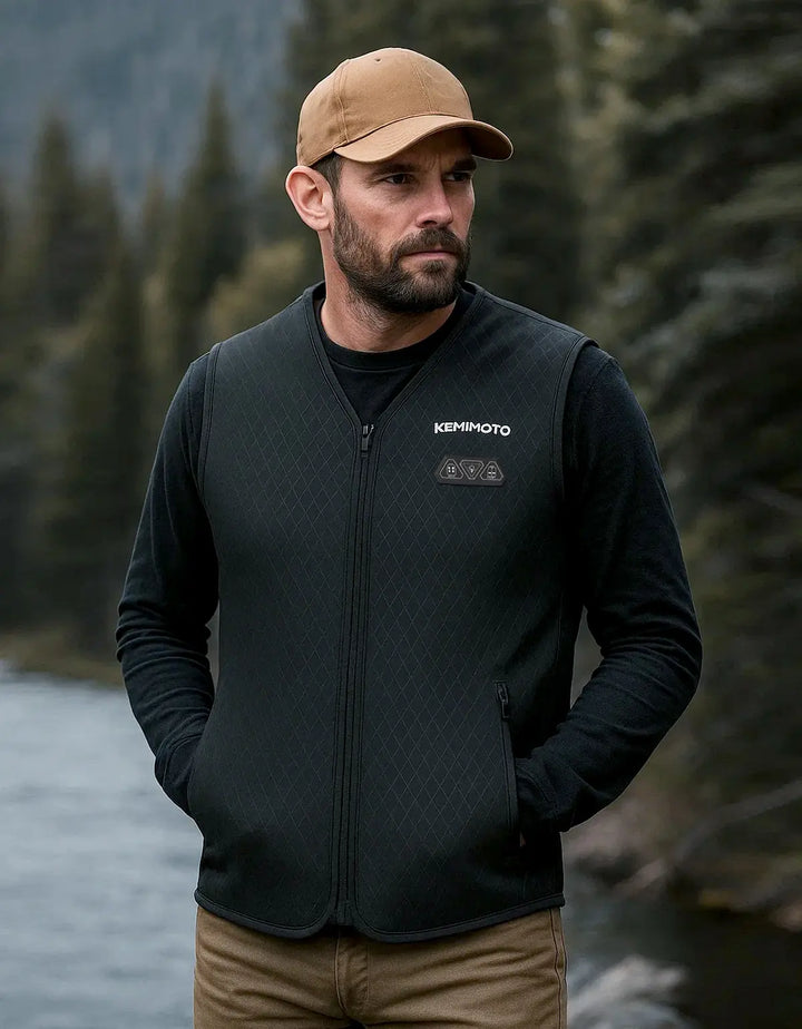 Men's Heated Vest with 6 Heating Zones, Battery & Dual-Zone Control