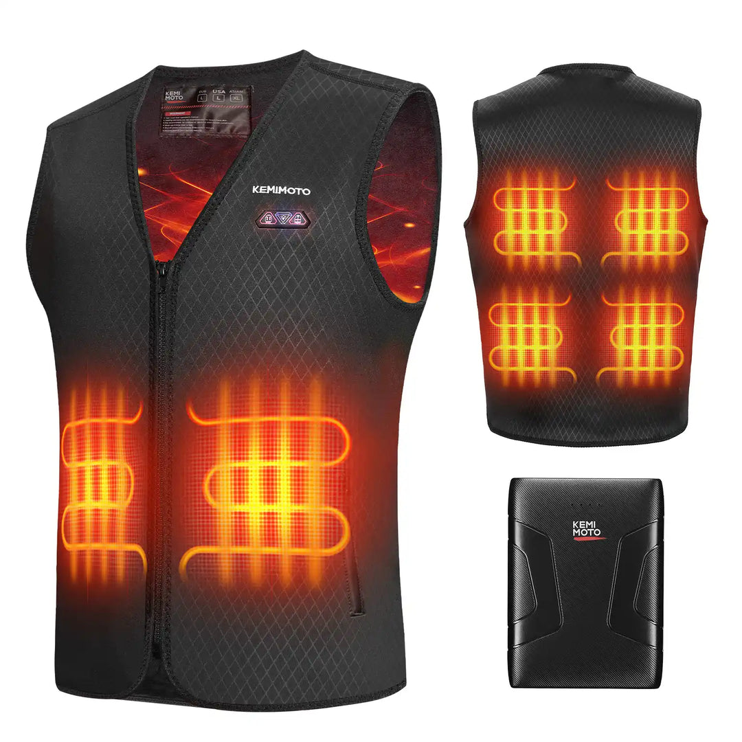 Men's Heated Vest with 6 Heating Zones, Battery & Dual-Zone Control