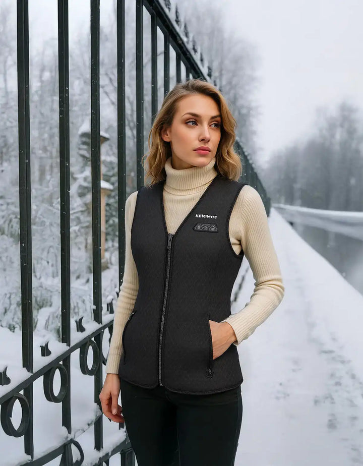 Women's Heated Vest with 6 Heating Zones, Battery & Light-Off Function