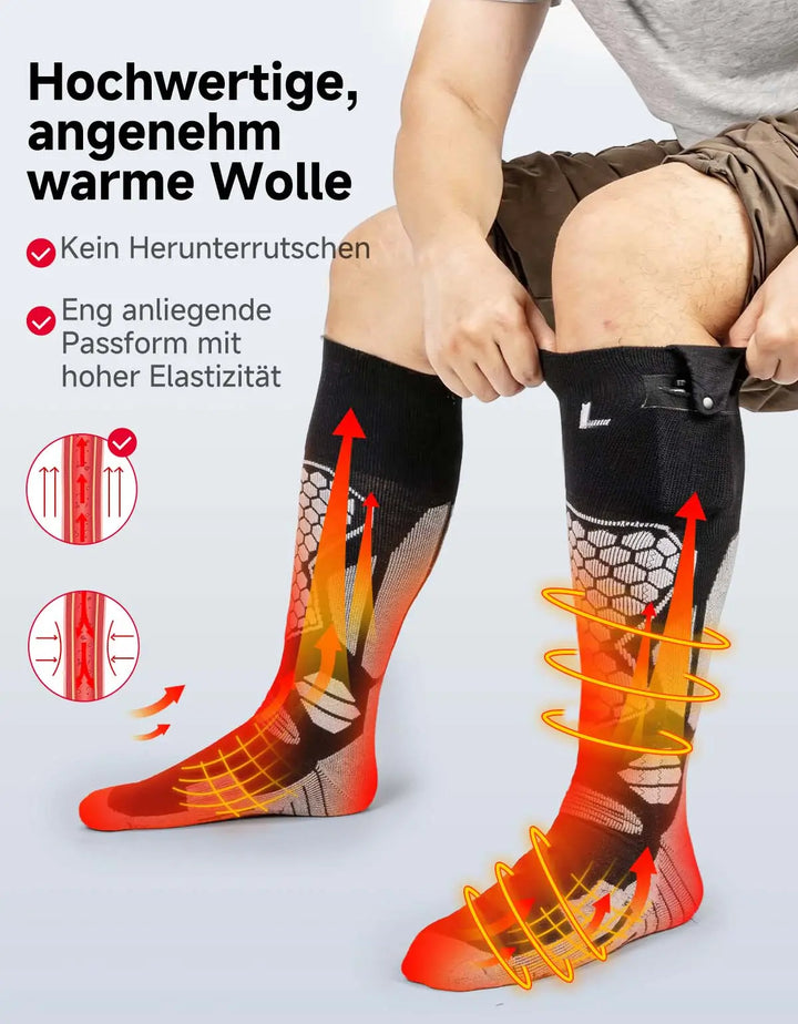 Men's and Women's Heated Socks with Full-Foot and Toe Heating