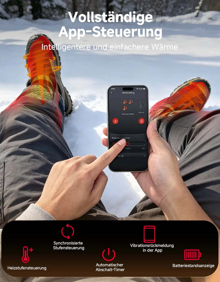 Men's and Women's Heated Socks with Full-Foot and Toe Heating
