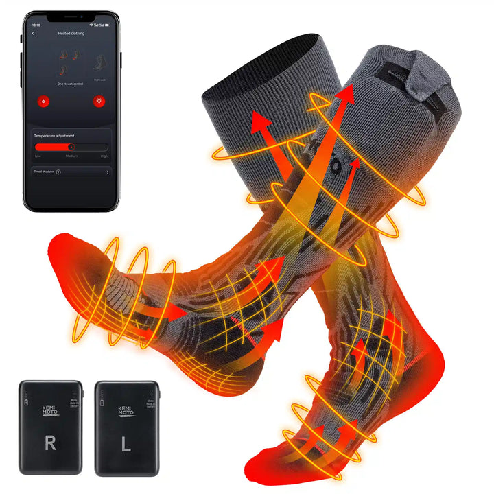 Men's and Women's Heated Socks with App Control and 3 Heat Settings
