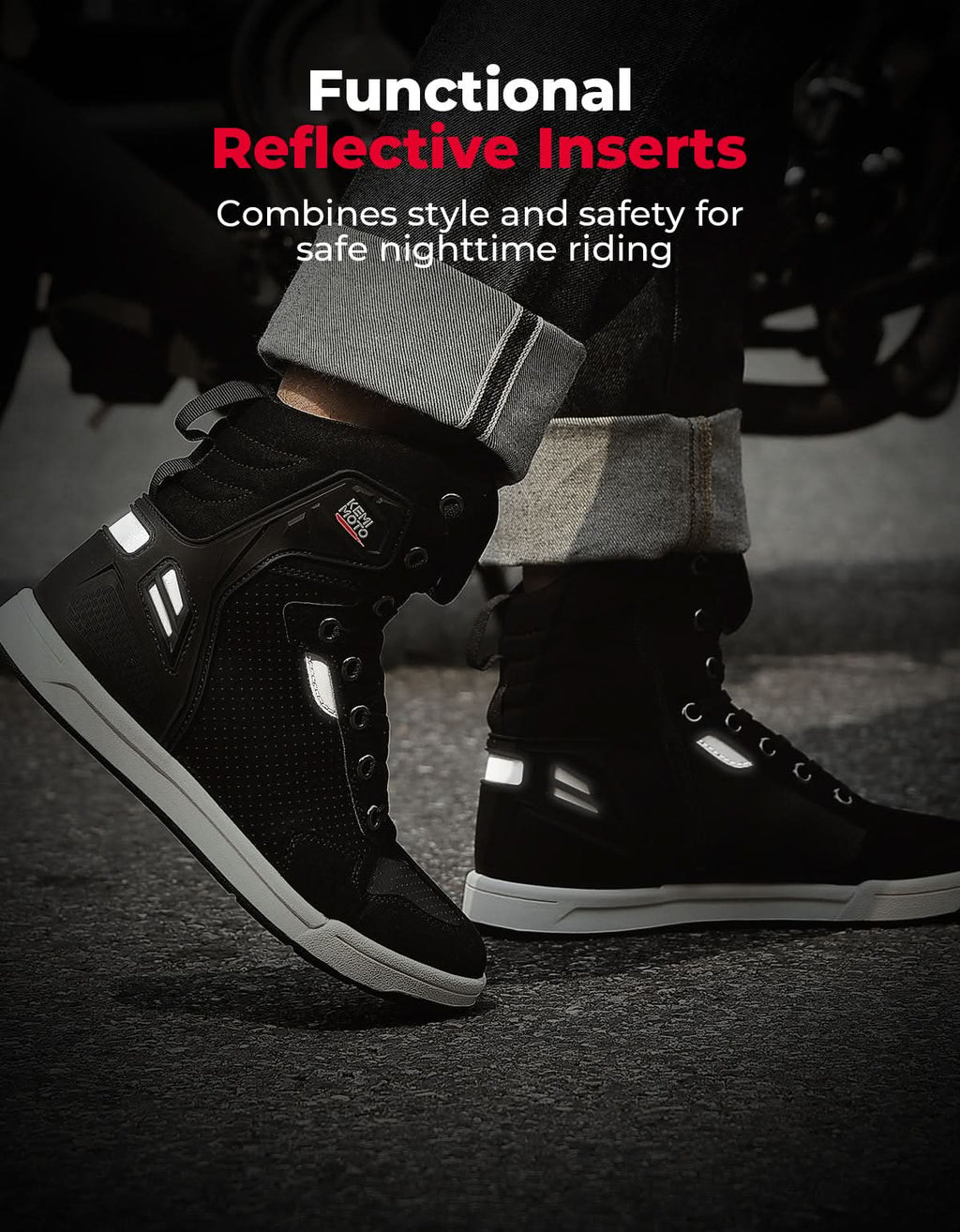 Men's Motorcycle Riding Boots Anti-Slip High Top Protective