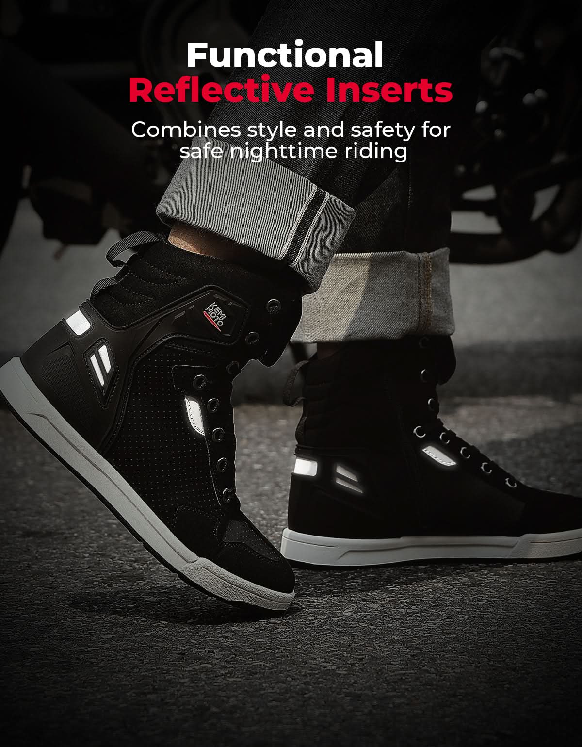 Men's Motorcycle Riding Boots Anti-Slip High Top Protective