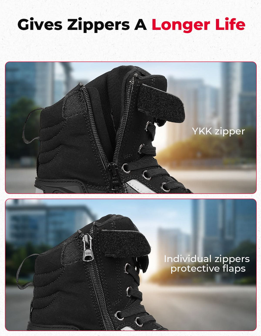 Men's Motorcycle Riding Boots Anti-Slip High Top Protective