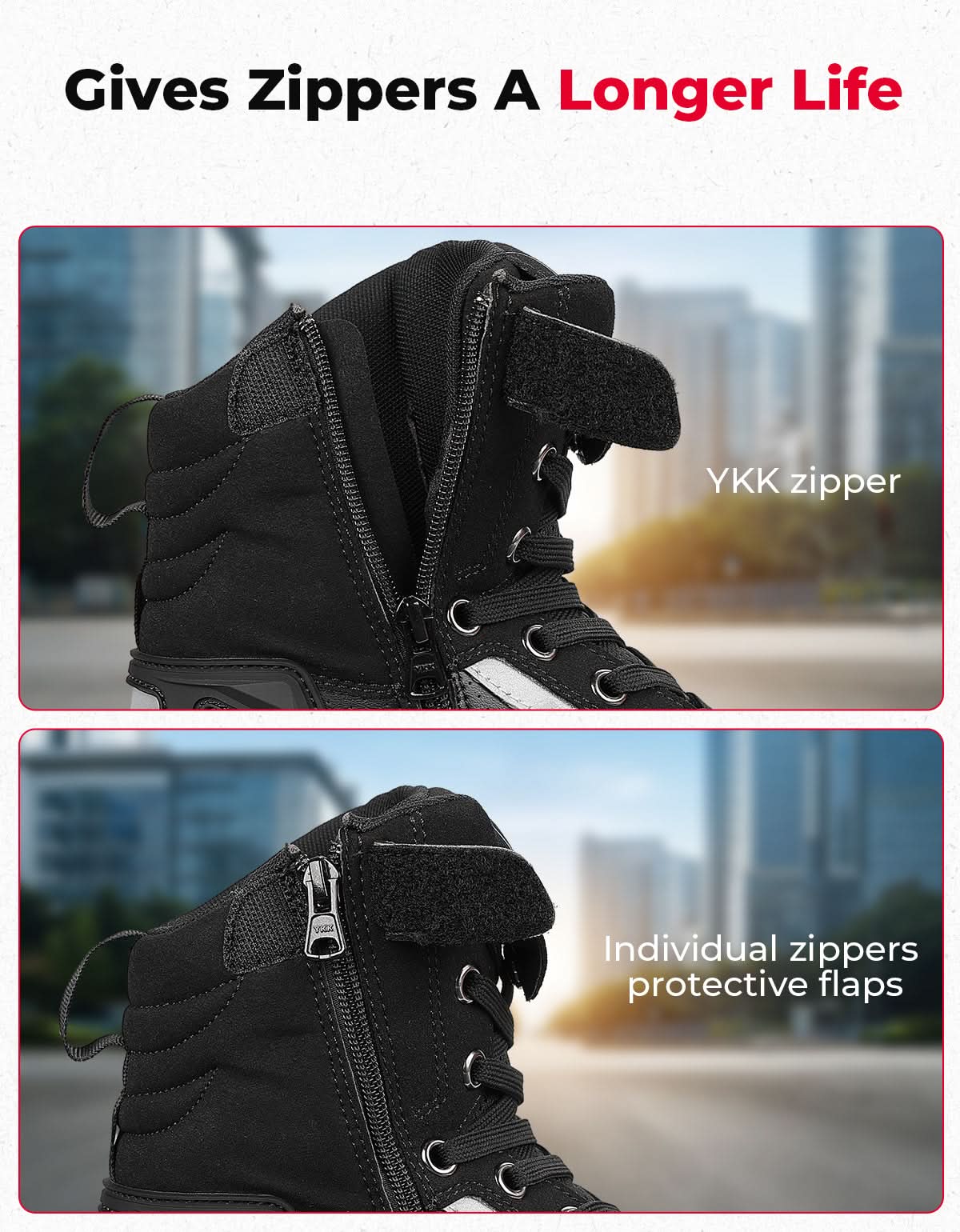 Men's Motorcycle Riding Boots Anti-Slip High Top Protective
