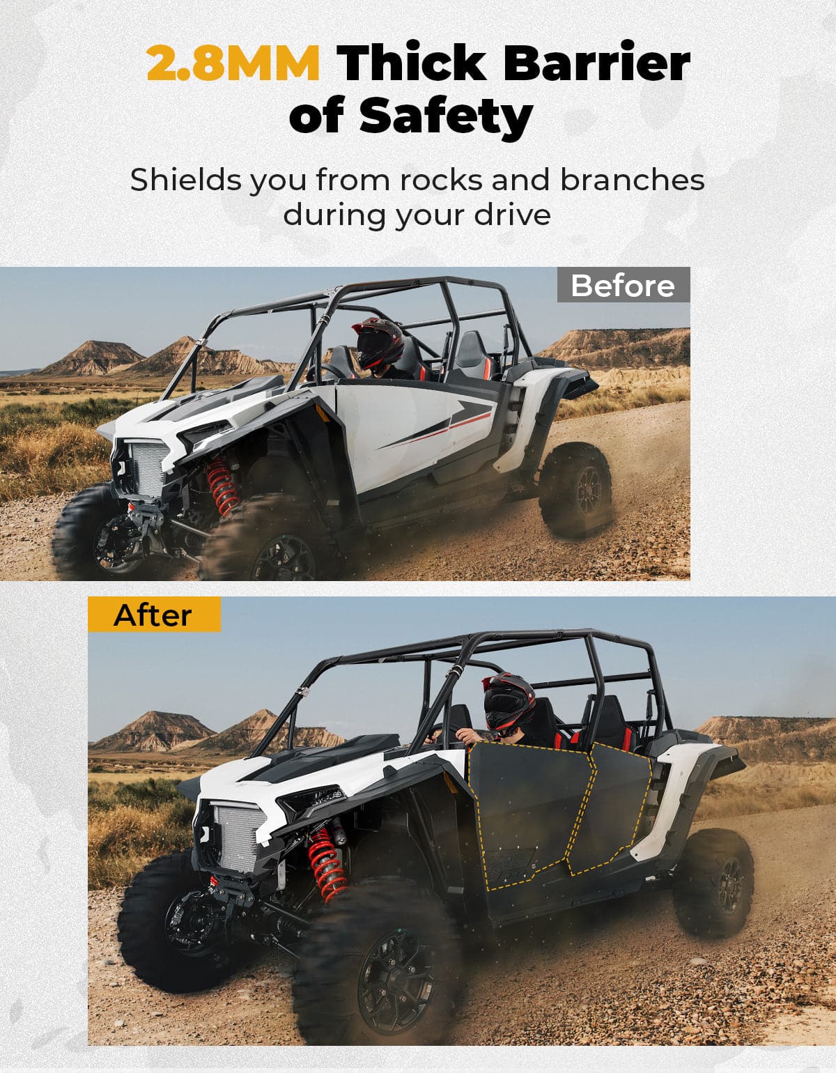 Aluminum Half Door with PC Window for Polaris RZR XP 4 1000 2024-2026 4PCS