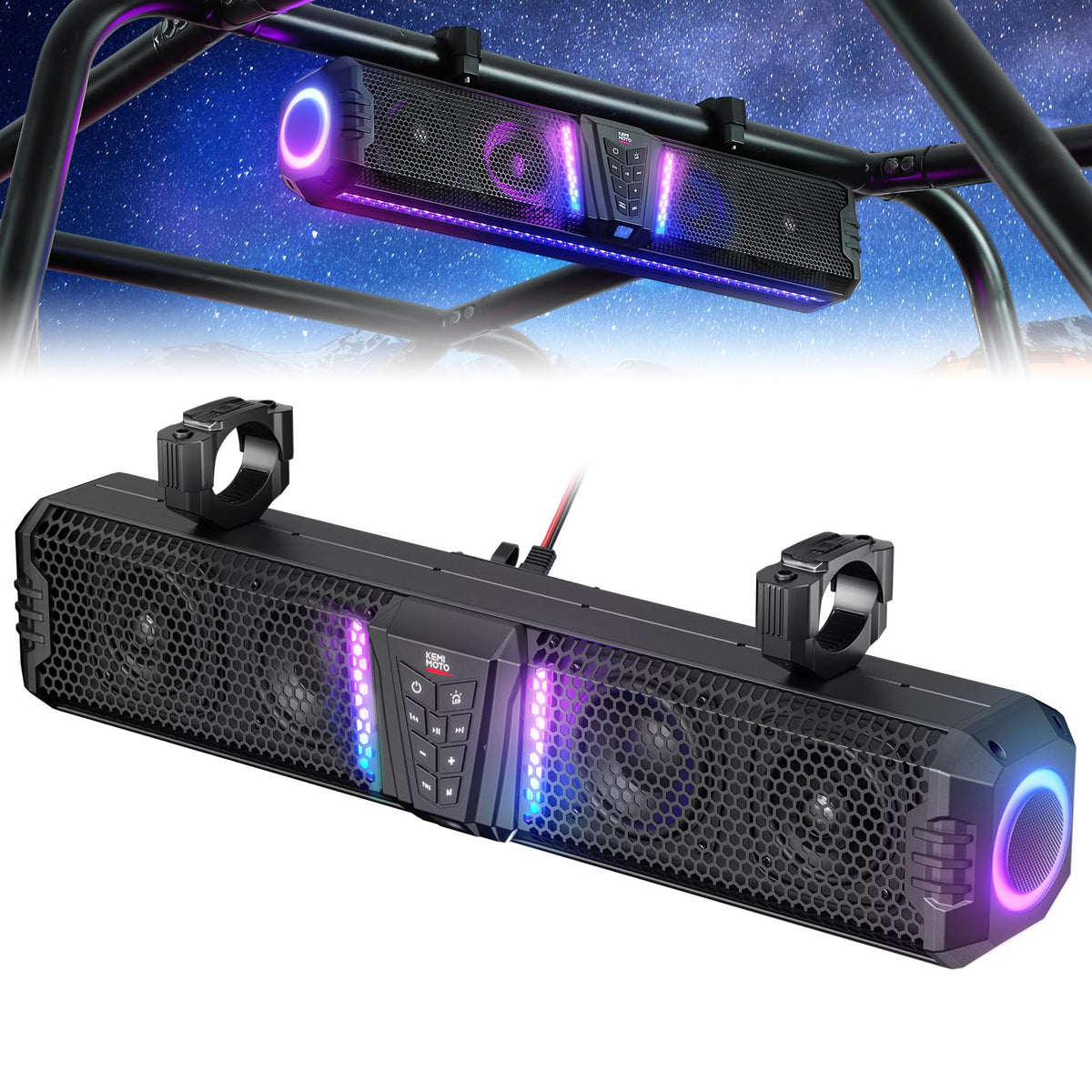 KEMIMOTO Midnight Gen1.5 Metal  Sound Bar for Polaris RZR/570/800/900/XP/1000/Pro