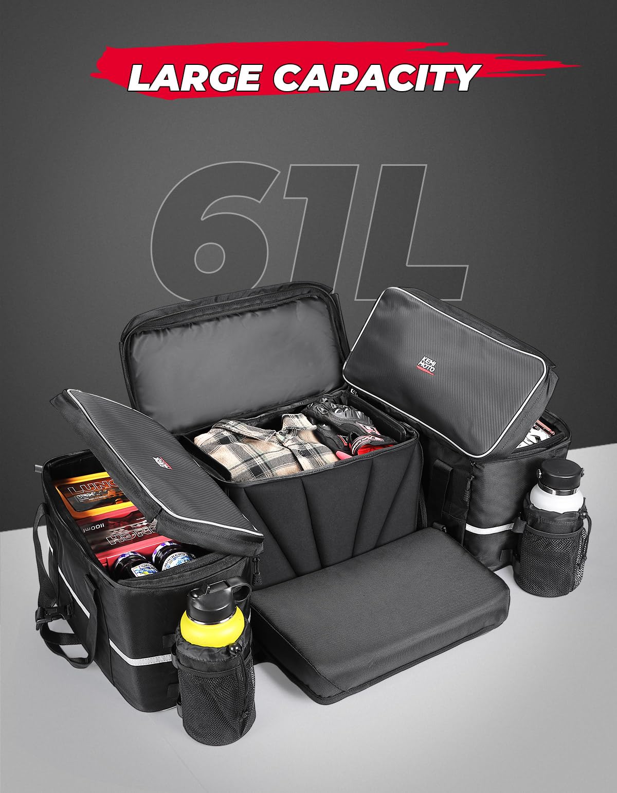Universal 74L Large ATV Cargo Bag with Cooler Bag