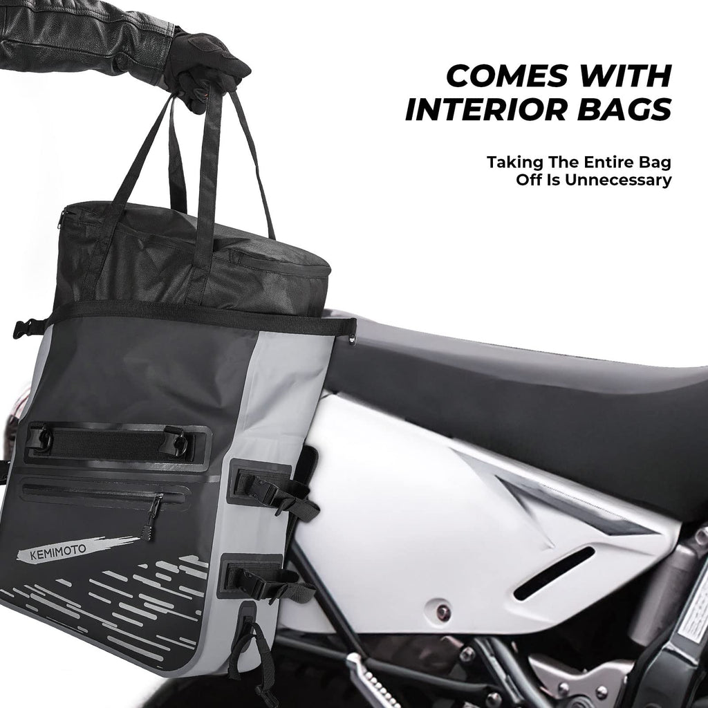 70L Waterproof Saddlebags for Adventure Touring Street Bike Dual Sport Bike