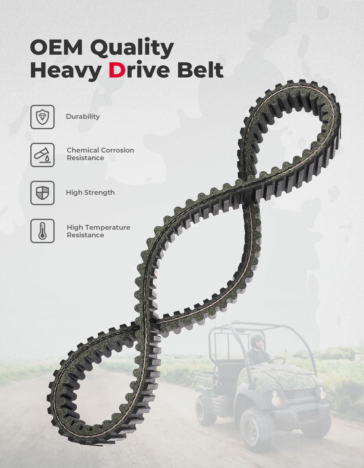 UTV Drive Belt for Kawasaki KAF400 Mule 600 610 / Mule SX