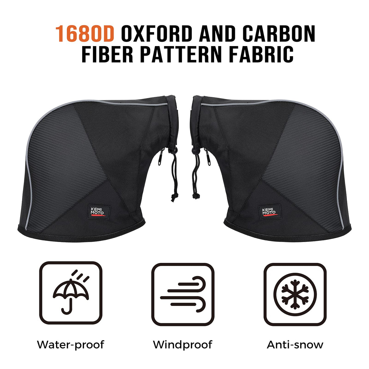 Snowmobile ATV Handlebar Gloves Waterproof Muffs