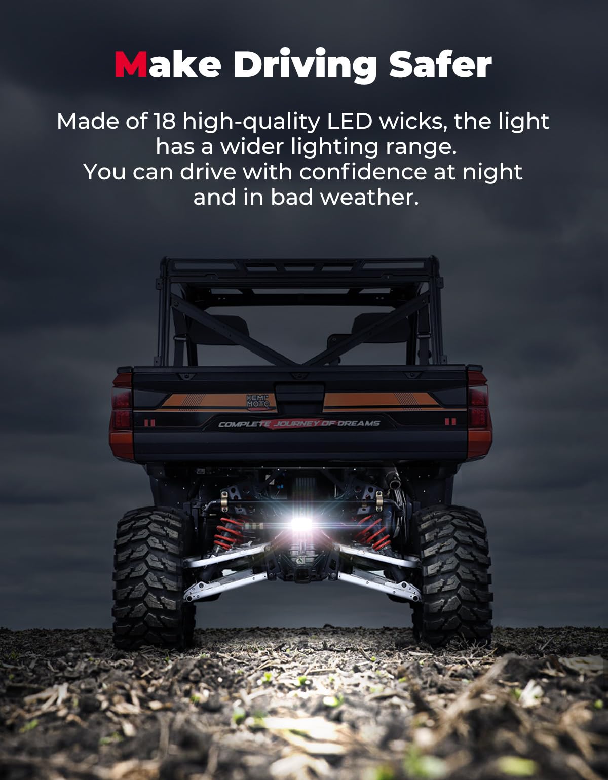 Upgraded Backup Light with Switch for Ranger XP 1000/Crew 2018-2024