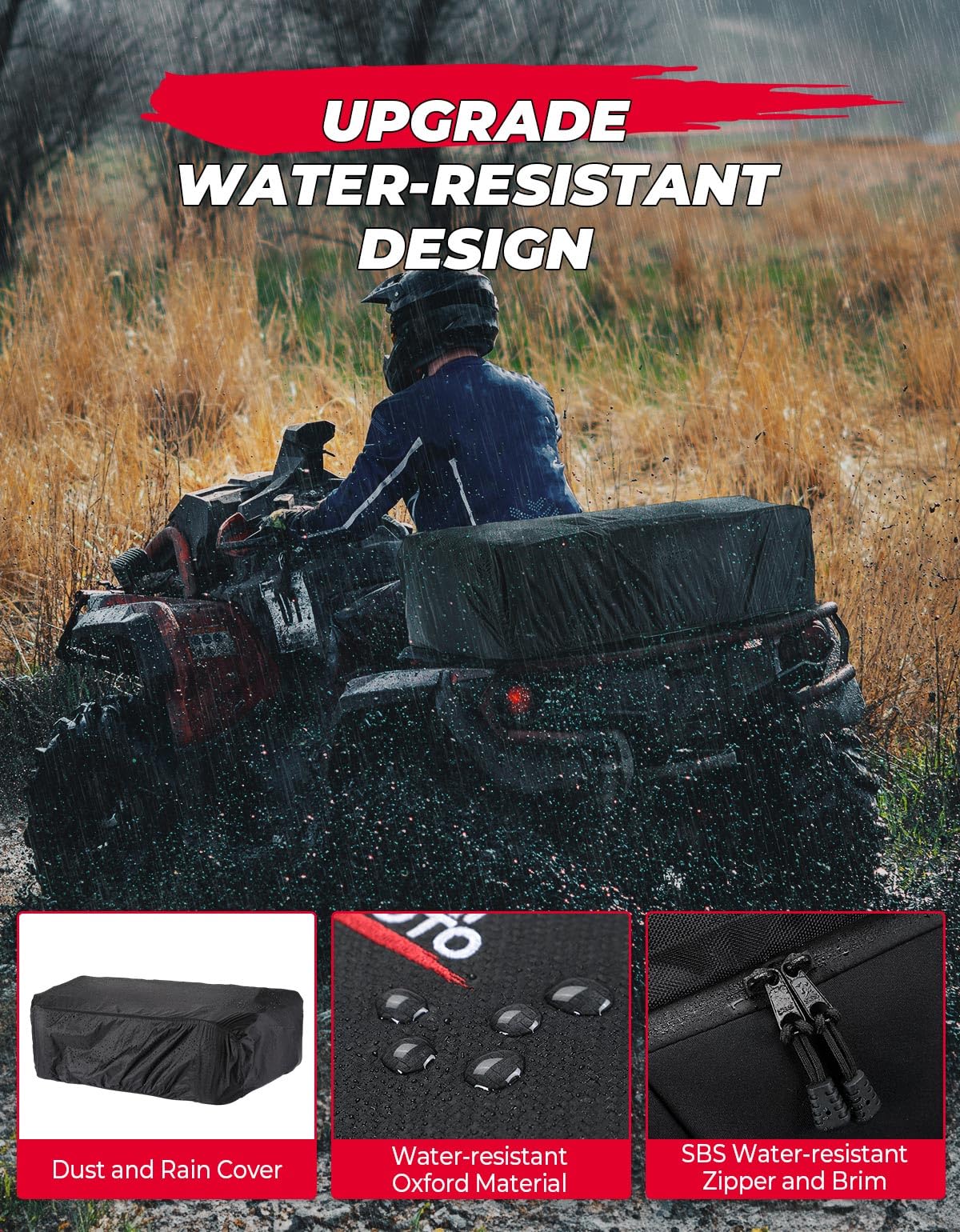Universal 74L Large ATV Cargo Bag with Cooler Bag