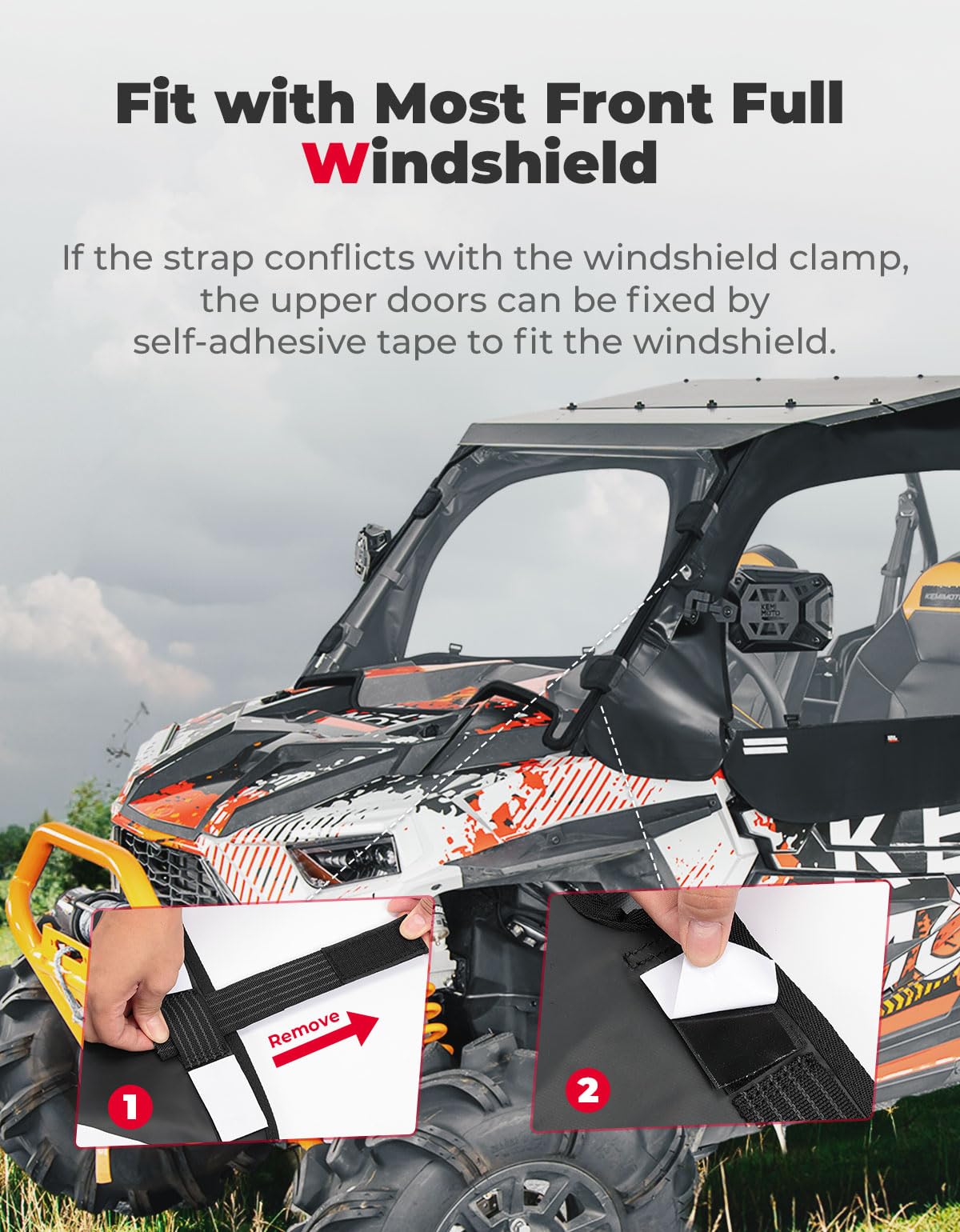 Soft Upper Door Cab Enclosure Set for Polaris RZR XP 4 1000 2014-2023