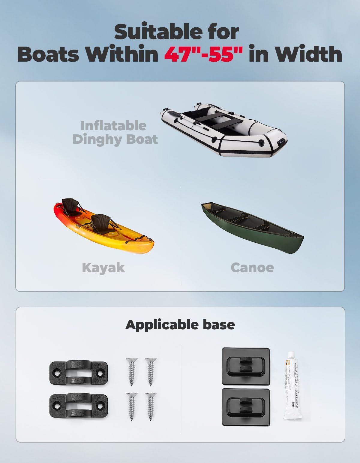 2 Bow Bimini Top Foldable 47''-55'' Width