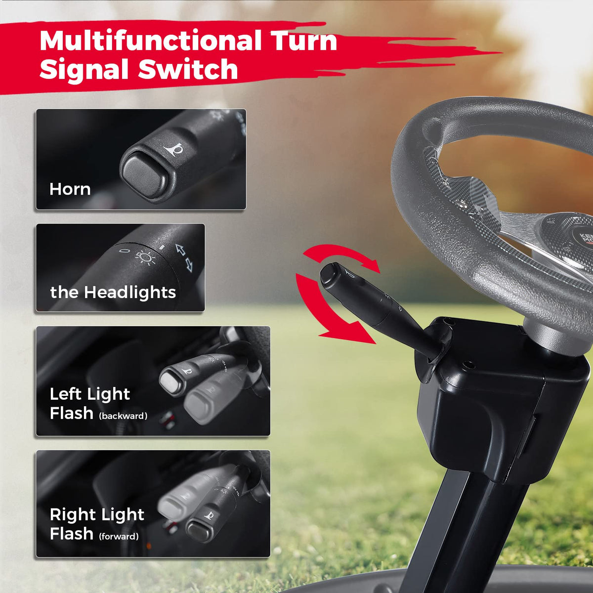 Golf Cart LED Full Light Kit with Turn Signal Switch for EZGO TXT 1996-2013