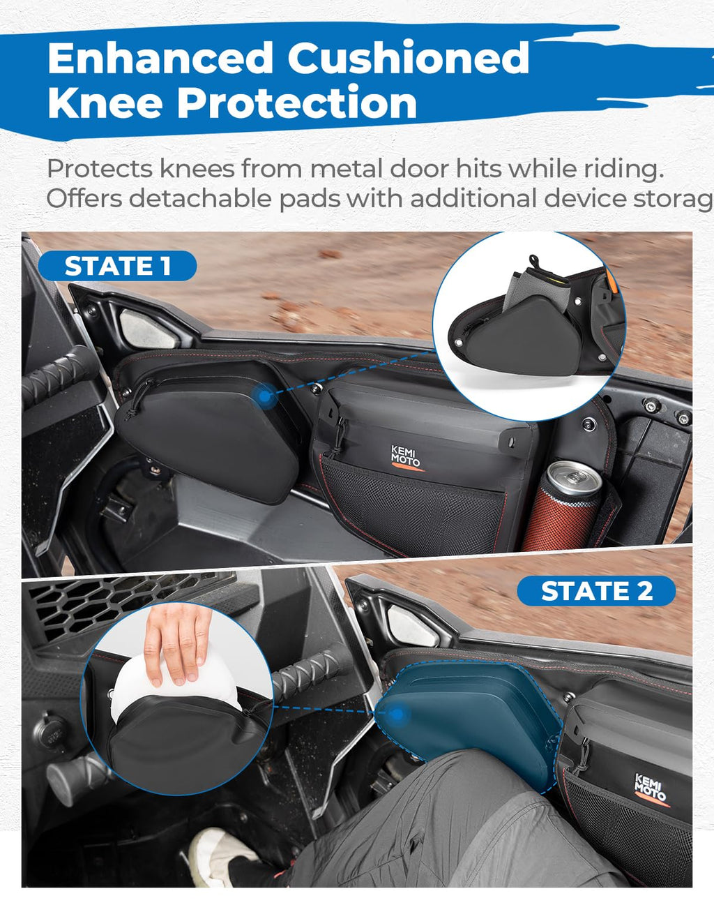 TPU New Fabric IPX6 Door Bags for Polaris RZR XP 1000 Trail S 900 2014-2023