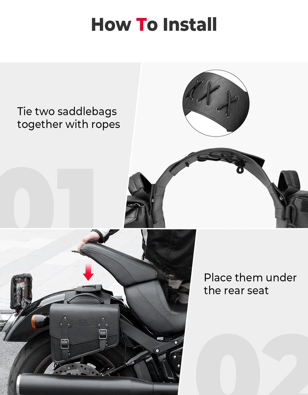 11L Leather Saddlebags for Sportster 883 1200 Softail