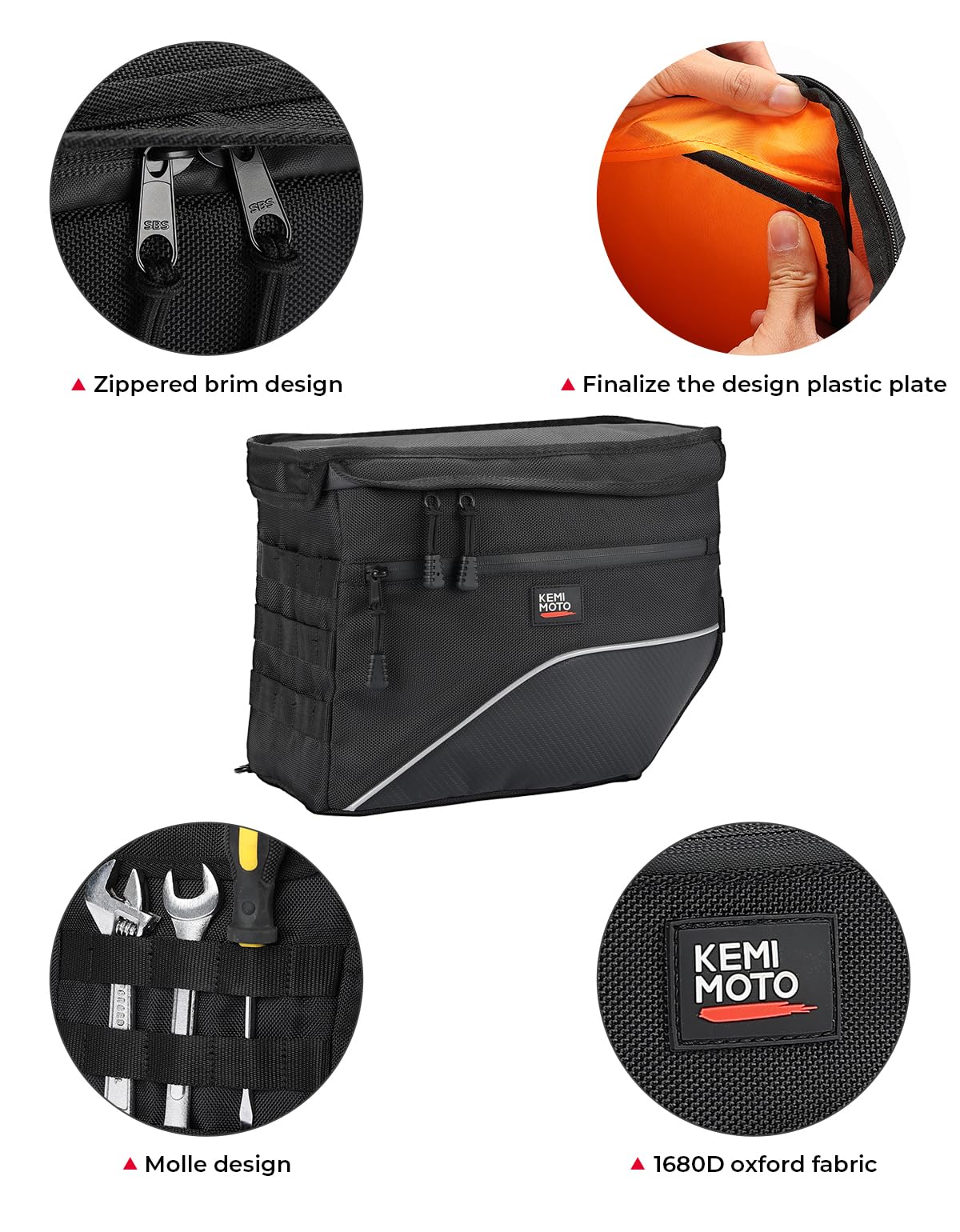 Upgrade Motorcycle 26L Universal Middle-Sized Saddle Bags