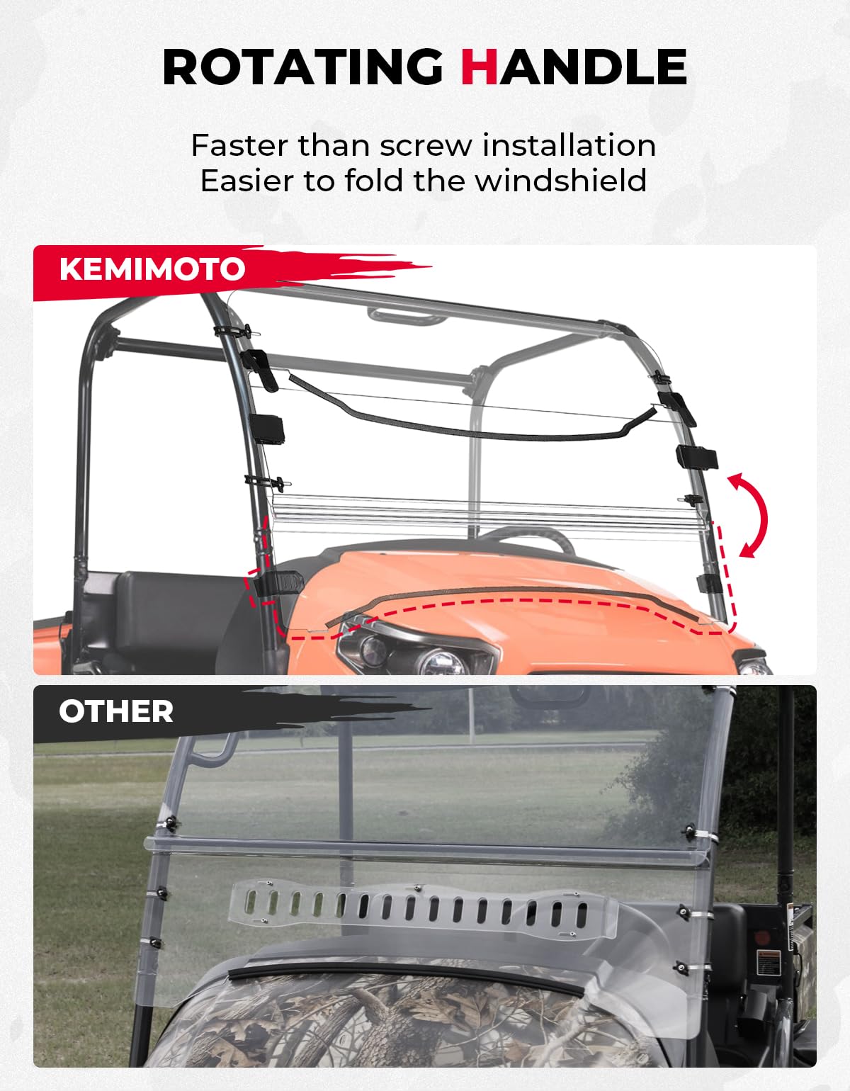 Front Windshield Scratch Resistant for Kubota RTV 400/500/520