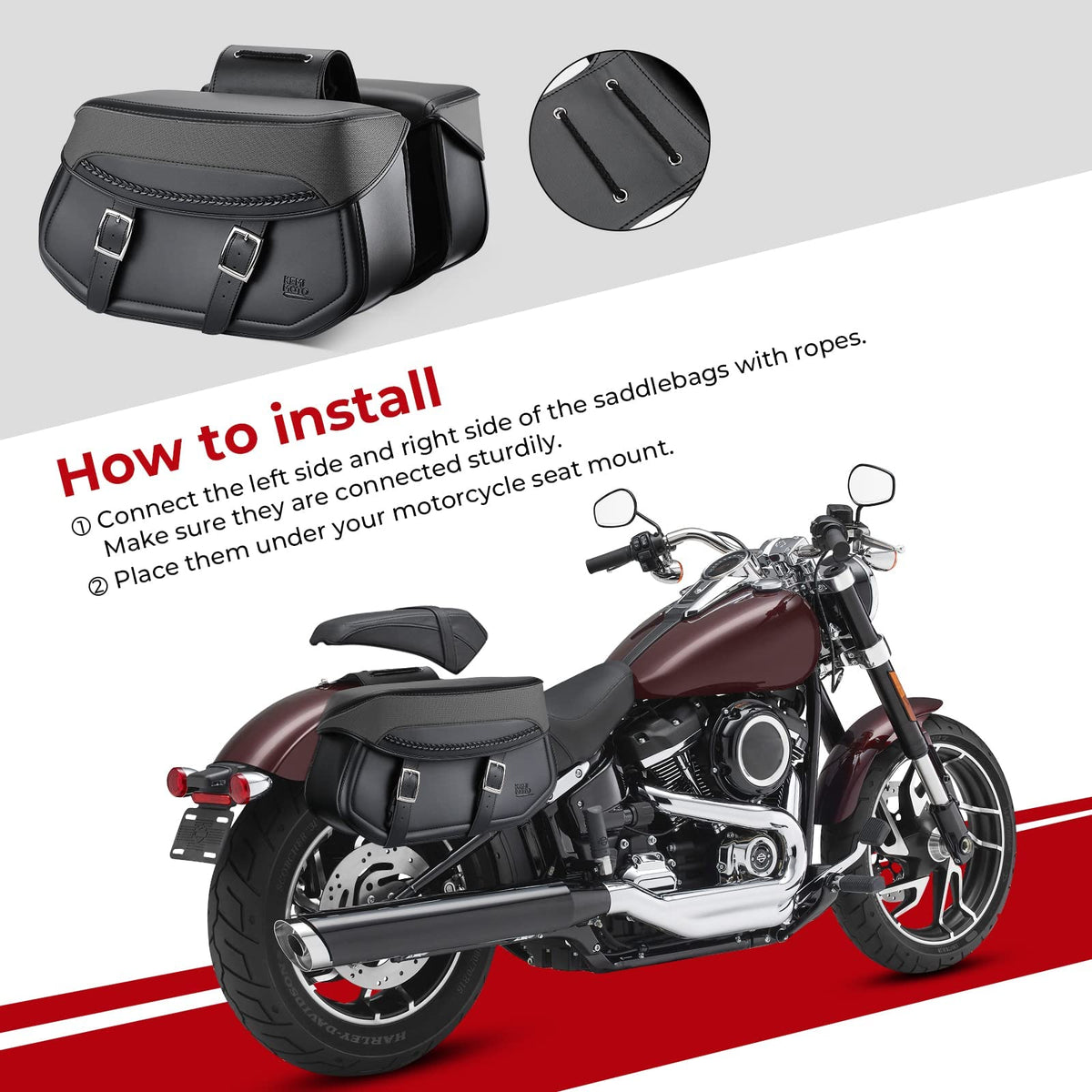 Motorcycle Synthetic Leather Saddlebags for Harley