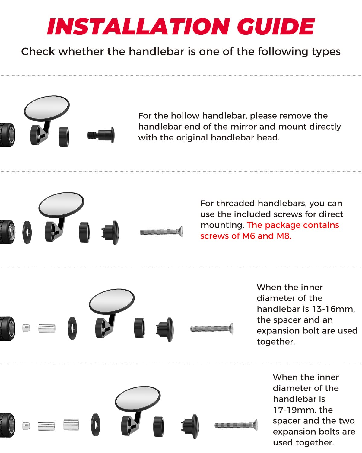 Universal Motorcycle Bar End Mirrors